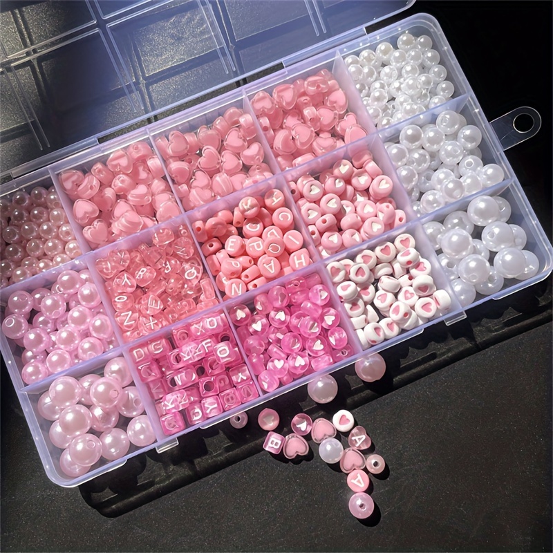 Body Jewelry Organizer - Boîte d'alphabet rose de 10 pièces,