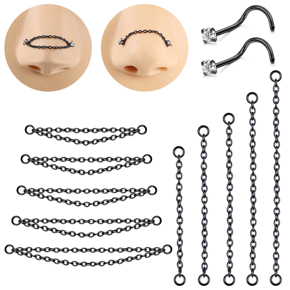 Zs Body Jewelry - AOEDEJ 1PC plaque noire chaînes de