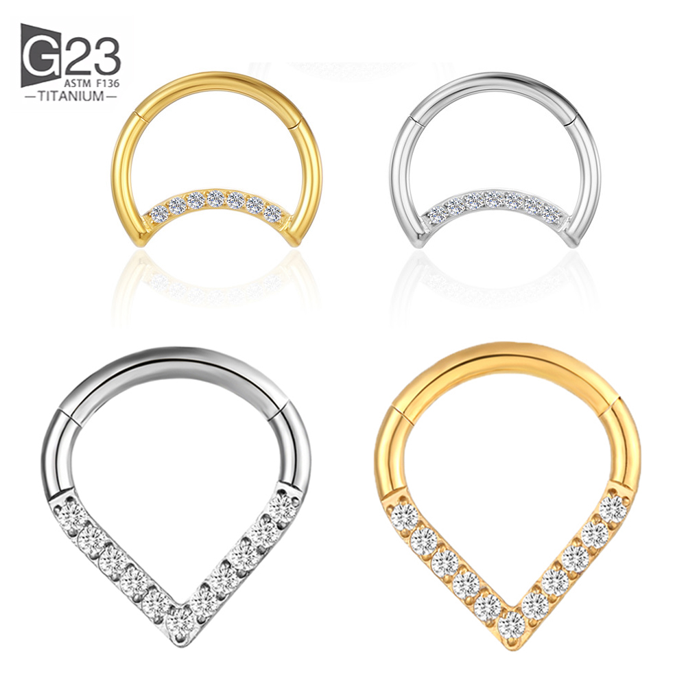 Body Jewelry Labret - F136 titane articulé larme anneau de
