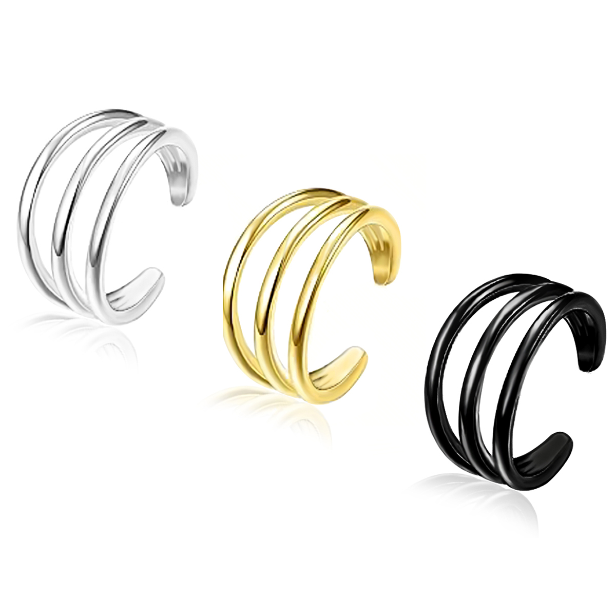 Body Jewelry Hypoallergenic - Manchettes d'oreille hypoallergéniques en acier inoxydable,