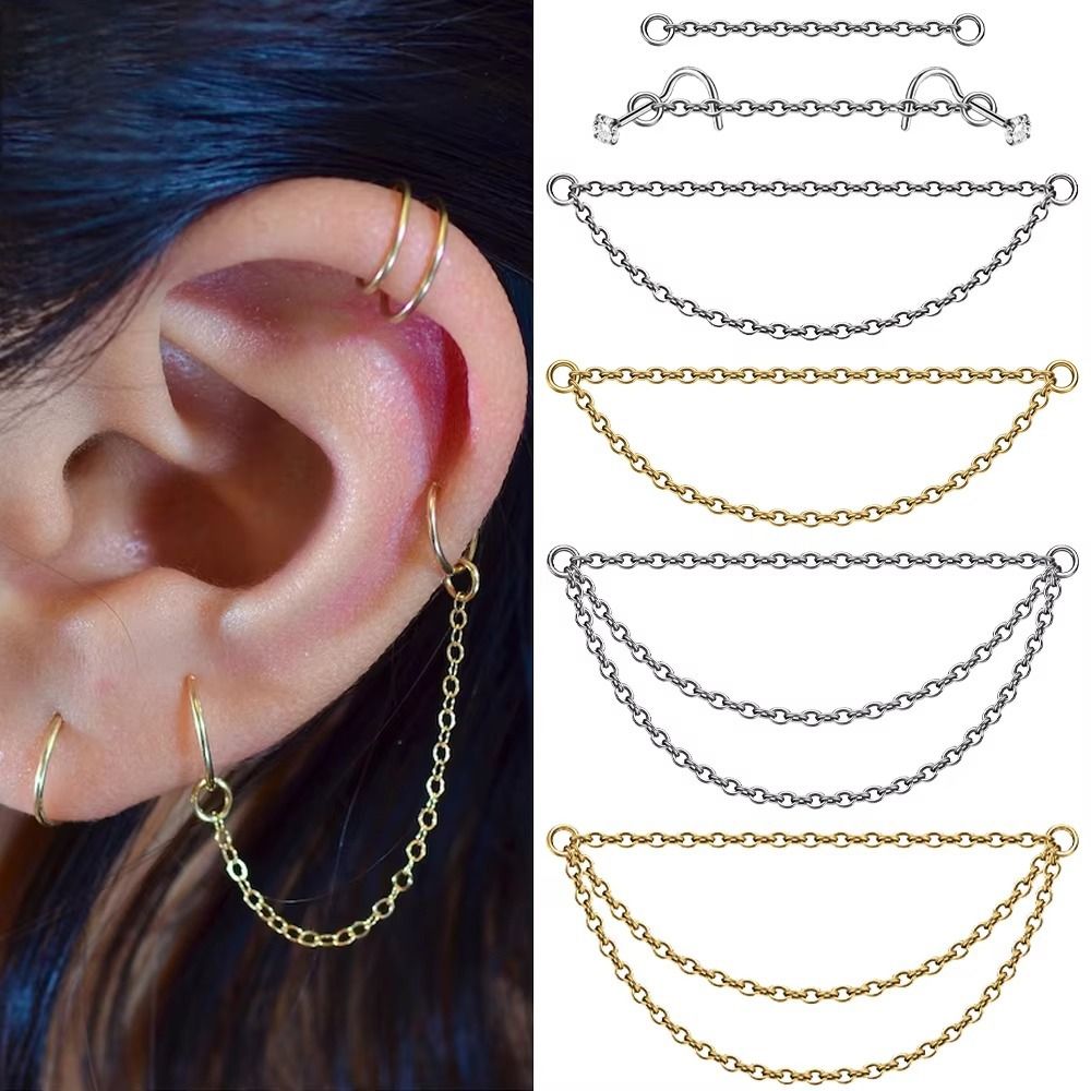 Body Jewelry Labret - Chaîne de nez en titane tendance,