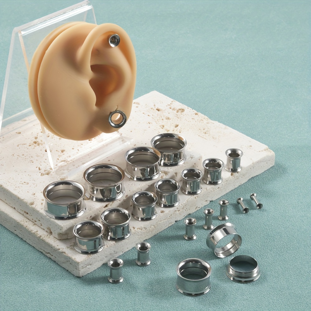 Body Jewelry Ear Gauges - Ensemble de bouchons d'oreille filetés internes