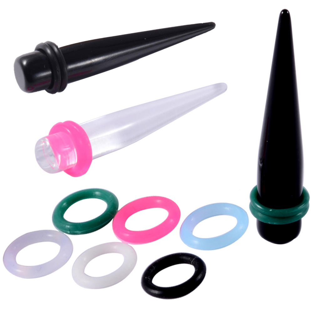 Body Jewelry Ear Gauges - Extenseur de cône d'oreille en caoutchouc,