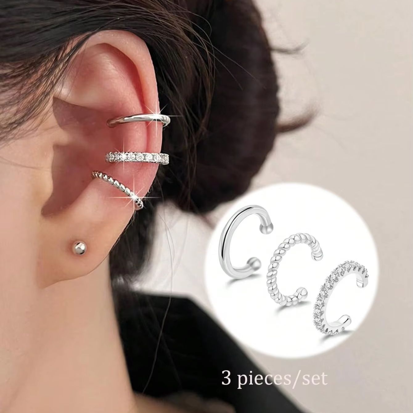 Lot de 3 Boucles d'Oreilles Ma - Body Jewelry Hypoallergenic avis et prix
