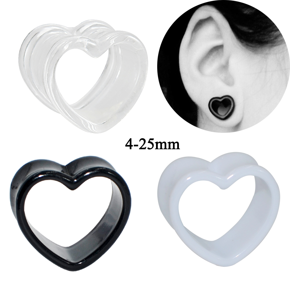 Acrylique amour noir blanc en  - Body Jewelry Ear Gauges avis et prix