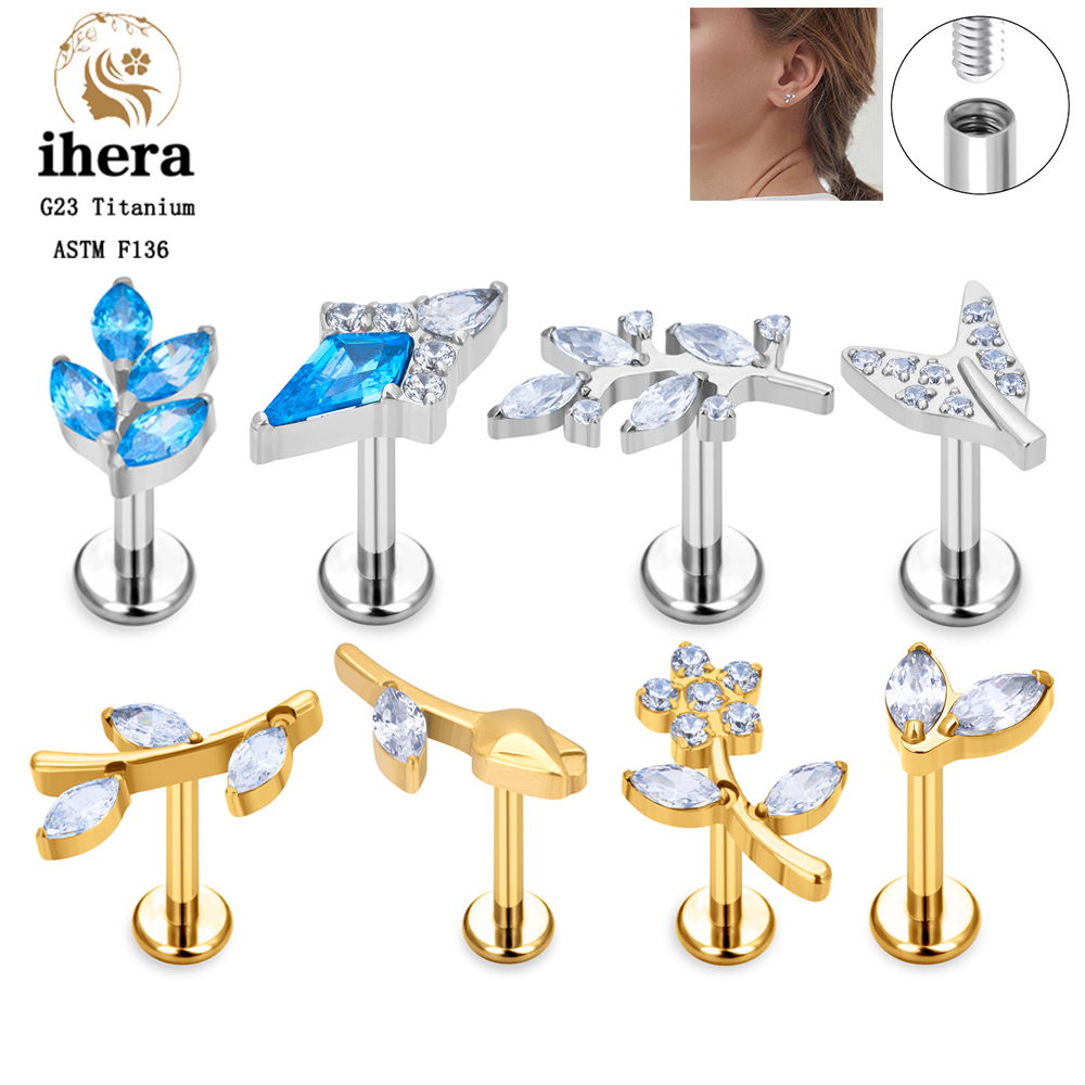 Clous d'oreille motif feuille  - Body Jewelry Labret avis et prix