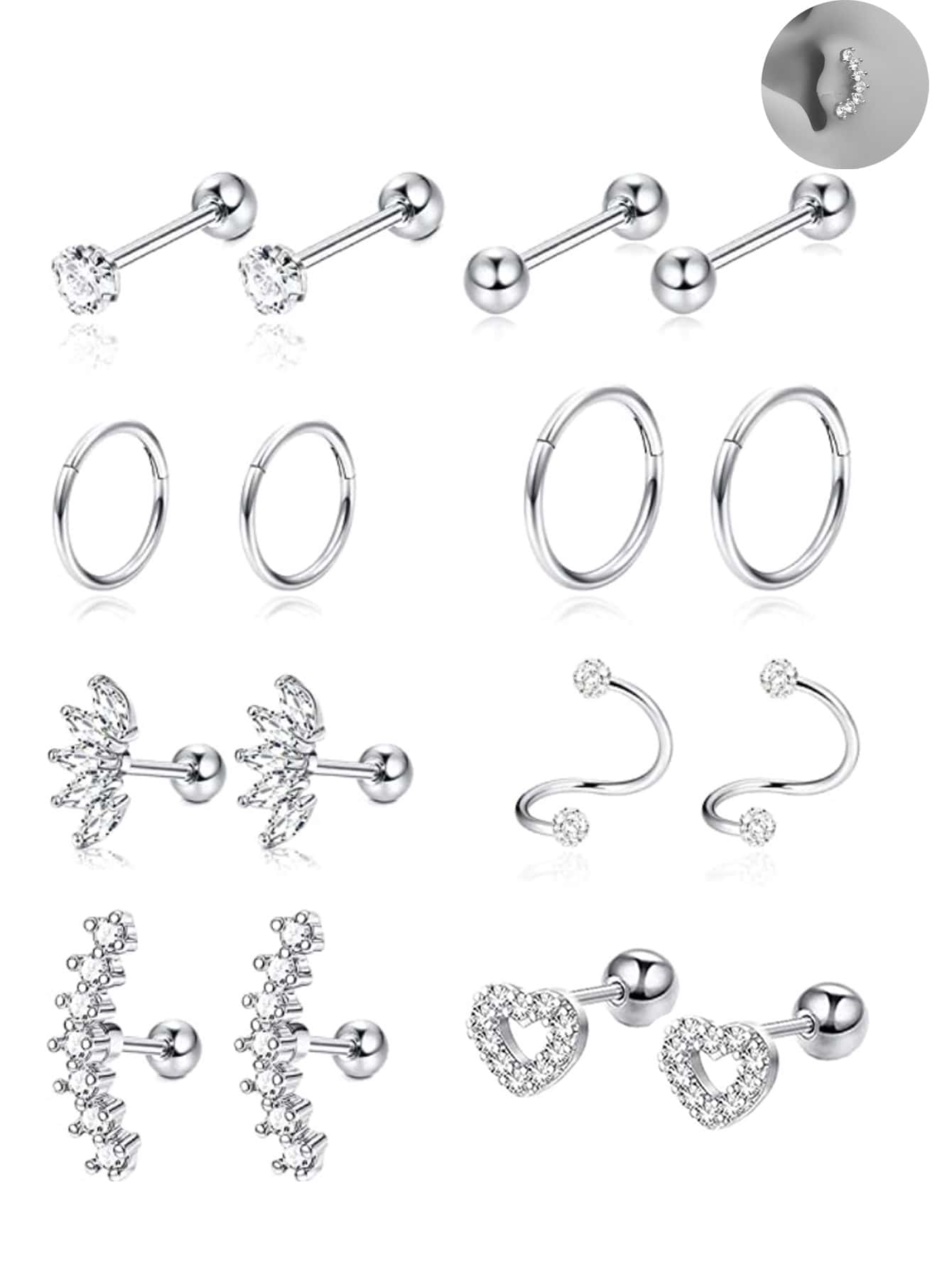 SGIAWETA - Lot de 16 boucles d - Conch Earring Hoop avis et prix